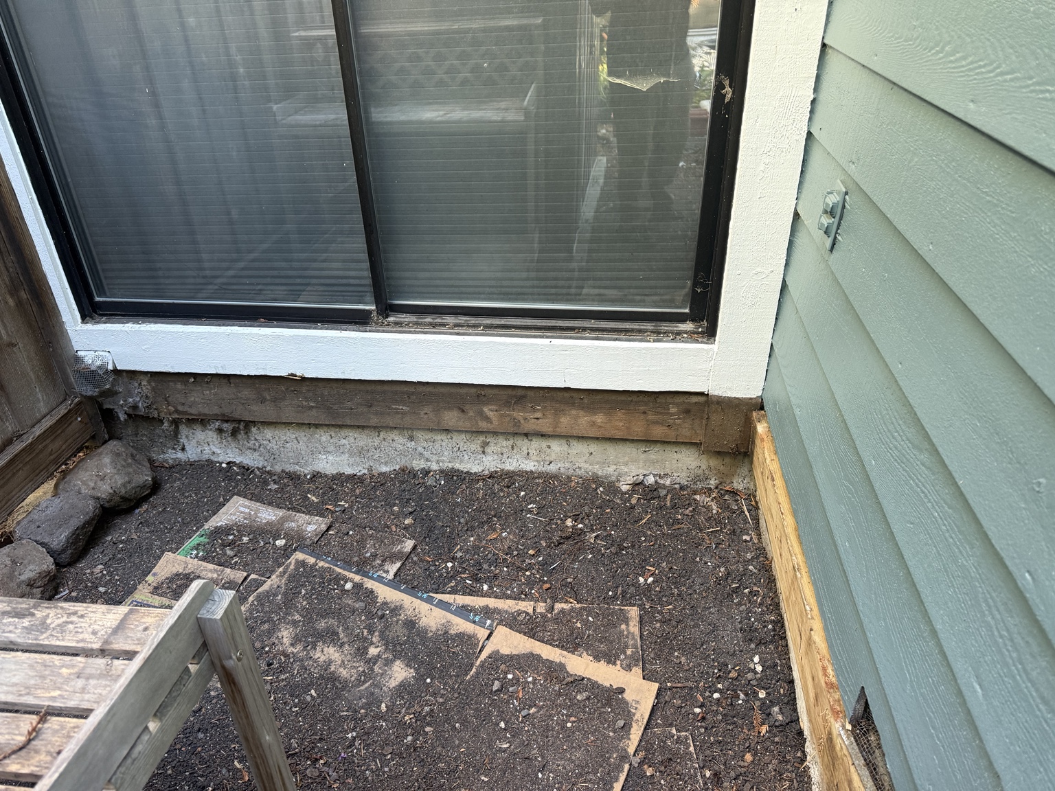 Concrete project area before work